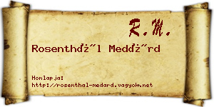Rosenthál Medárd névjegykártya